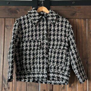H&M Black Houndstooth Pattern Jacket